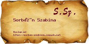 Sorbán Szabina névjegykártya