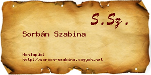 Sorbán Szabina névjegykártya